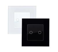 Ledkia Interruptor Táctil Doble con Marco Cristal Modern Blanco