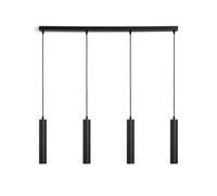 LEDKIA Lámpara Colgante Aluminio Aritz 4 Focos Negro | CasquilloGU10