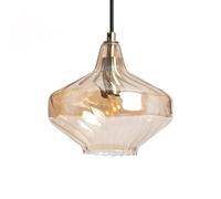 LEDKIA LIGHTING - Lámpara Colgante Cristal Blas | Diseño Vintage Años 20 | Compatible con Bombilla E14 | Ideal para Salón, Dormitorio, Cocina | Dimensiones 1600xØ200 mm, Transparente, Cristal