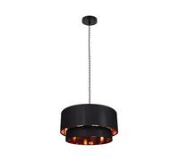 LEDKIA Lámpara Colgante Lino Reflect Duo Negro