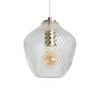 LEDKIA Lámpara Colgante Metal y Cristal Stiklu Dorado