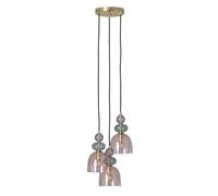 Ledkia Lámpara Colgante Metal y Cristal Tri Baudelaire