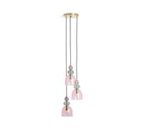 LEDKIA Lámpara Colgante Metal y Cristal Tri Baudelaire Rosa