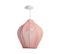 LEDKIA LIGHTING Lámpara Colgante Metal y Tela Ayla M Rosa Empolvado E27
