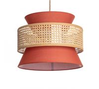 Ledkia Lámpara Colgante Ratán y Tela Chulu Terracota
