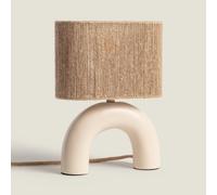 Ledkia Lámpara de Mesa Cerámica y Cuerda Natural Callie Beige