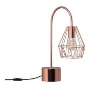 LEDKIA Lámpara de Mesa de Metal Fugalaau Cobre | Diseño Elegante | Compatible con Bombilla E27 | Uso Interior IP20