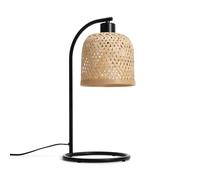 LEDKIA Lámpara de Mesa Metal y Bambú Adola Natural
