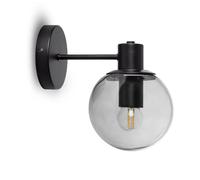 LEDKIA Lámpara de Pared Exterior Metal y Cristal Yanbu Negro