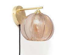 LEDKIA Lámpara de Pared Metal y Cristal Klimt Ámbar