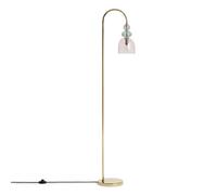 LEDKIA Lámpara de Pie Metal y Cristal Baudelaire Rosa | Diseño Vintage | Soporta Bombilla E14 | Uso Interior | Dimensiones: 1500x290x220 mm