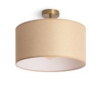 LEDKIA Lámpara de Techo Metal y Tela Quitón Beige | Estilo Vintage | E27 | Para Salón, Comedor, Dormitorio, Beige