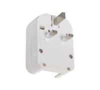 LEDKIA LIGHTING Adaptador Enchufe Tipo F (EU) Cabezal Ancho Con Cable Bajo a Enchufe Tipo G (UK) Blanco