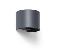 LEDKIA LIGHTING Aplique de Pared Exterior LED 10W Aluminio Iluminación Doble Cara CCT Seleccionable Denny Round Antracita