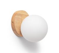 LEDKIA LIGHTING - Aplique de Pared Kamulo | Diseño Moderno y Nórdico | Compatible con Bombilla G9 | Uso Interior IP20 | Dimensiones Compactas 14.5x14x12 cm, Natural, Madera