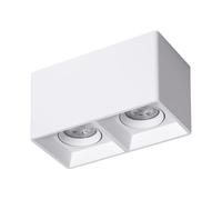 LEDKIA LIGHTING - Aplique de Techo Cuadrado Doble | Bombilla GU10 220-240V | Flujo Luminoso 500lm | Acabado Mate, Blanco Neutro 4000k, Policarbonato