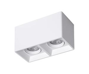 LEDKIA LIGHTING - Aplique de Techo Cuadrado Doble | Diseño Minimalista | Luz Orientable | Acabado Mate | Bombilla GU10 No Incluida | Para Salón y Cocina, Blanco Cálido 2700K, Policarbonato