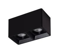 LEDKIA LIGHTING Aplique de Techo Cuadrado Doble Negro con Bombilla GU10 Space 2700K Blanco Cálido GU10