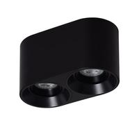 LEDKIA LIGHTING Aplique de Techo Doble Negro con Bombilla GU10 Space 2700K Blanco Cálido GU10