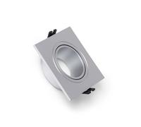 LEDKIA LIGHTING Aro Downlight Cuadrado Cónico Basculante para Bombilla LED GU10 / GU5.3 Corte Ø 75 mm Plateado