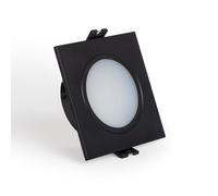 LEDKIA LIGHTING Aro Downlight Cuadrado IP65 para Bombilla LED GU10 / GU5.3 Corte Ø75 mm Maxis Negro