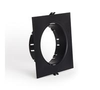 LEDKIA LIGHTING Aro Downlight Empotrable Cuadrado Direccionable para Bombilla LED GU10 AR111 Corte Ø135 mm Negro