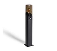 LEDKIA LIGHTING Baliza de Pie Exterior 60cm Aluminio con Sensor PIR Pelly Negro E27