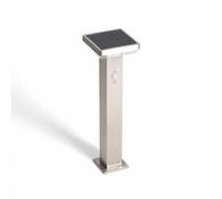 LEDKIA LIGHTING Baliza de Pie Exterior Solar LED 5W 50cm Aluminio con Sensor de Movimiento Barton Square Plateado