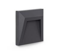 LEDKIA LIGHTING Baliza Exterior LED 1.5W Superficie Pared Antracita Clover 6000K Blanco Frío