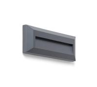 LEDKIA LIGHTING Baliza Exterior LED 2W Superficie Pared Rectangular Antracita Élide 2700K Blanco Cálido