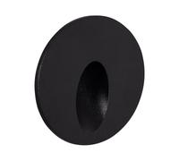 LEDKIA LIGHTING Baliza Exterior LED 3W Empotrable Pared Circular Negro Boiler 2700K Blanco Cálido