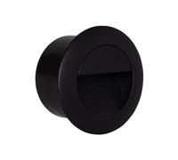 LEDKIA LIGHTING Baliza Exterior LED 3W Empotrable Pared Circular Negro Olite 2700K Blanco Cálido