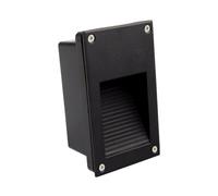 LEDKIA LIGHTING Baliza Exterior LED 3W Empotrable Pared Olite 6000K Negro Blanco Frío