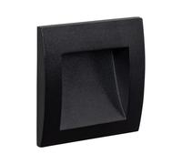 LEDKIA LIGHTING Baliza Exterior LED 4W Empotrable Aluminio Pared Cuadrado Negro Leif 2700K Blanco Cálido