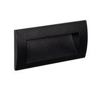LEDKIA LIGHTING Baliza Exterior LED 4W Empotrable Pared Rectangular Edulis 2700K Negro Blanco Cálido
