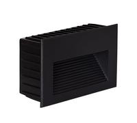 LEDKIA LIGHTING Baliza Exterior LED 5W Empotrable Pared Negro Goethe Horizon 2700K Blanco Cálido