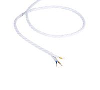 LEDKIA LIGHTING Cable Textil Eléctrico Trenzado Blanco 9 m