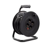 LEDKIA LIGHTING Carrete Alargador de Cable 25m 3x15mm con sistema Anti-Twist Negro