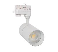 LEDKIA LIGHTING - Foco Carril LED Trifásico | 30W Regulable | 3000 lm | COB No Flicker | Orientable | Interior | Ángulo 36º | Blanco Neutro 4000K | Policarbonato | Aluminio