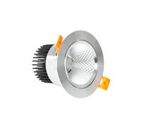 LEDKIA LIGHTING Foco Downlight LED 12W COB Direccionable Circular Plata Corte Ø 90 mm No Flicker 4000K Blanco Neutro