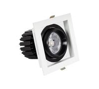 LEDKIA LIGHTING Foco Downlight LED 18W COB Direccionable 360º Cuadrado Corte 125x125 mm CRI90 Expert Color No Flicker No Flicker 3000K Blanco Cálido