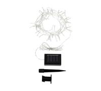 LEDKIA LIGHTING - Guirnalda Solar LED Exterior 5m | 50 LEDs Blanco Cálido | IP44 Resistente | Sensor Lumínico Automático | Para Jardín y Patio, 3000K, Imitación de madera