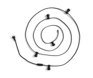 LEDKIA LIGHTING Guirnaldas para Exterior IP44 Cable Eléctrico Plano con Portalámparas E27 a Medida Negro 100 m | Ideal para Navidad