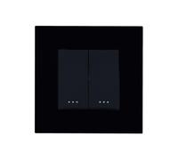 LEDKIA LIGHTING Interruptor Doble con Marco PC Modern Negro