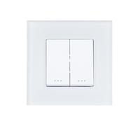 LEDKIA LIGHTING - Interruptor Doble Conmutado | Resistente y Duradero | Controla Luces desde 2 Ubicaciones | Instalación Interior | Marco PC Incluido, Blanco, Policarbonato