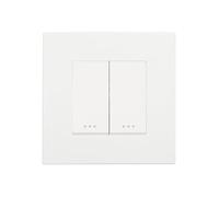 LEDKIA LIGHTING Interruptor Pulsador Doble con Marco PC Modern Blanco
