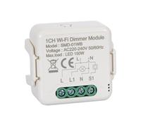 LEDKIA LIGHTING Interruptor Regulador LED WiFi TRIAC Compatible con Interruptor y Pulsador Blanco