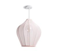 LEDKIA LIGHTING - Lámpara Colgante Ayla M | Estructura Metálica y Tela | Para Salón, Dormitorio, Locales Comerciales | Compatible con Bombillas E27, Rosa Pastel, Tela y Metal