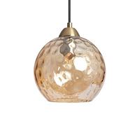 LEDKIA LIGHTING - Lámpara Colgante Cornelio | Diseño Clásico Años 20 | Compatible con Bombilla LED E27 | Interior IP20 | Ámbar, Cristal, Metal