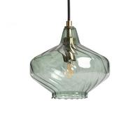LEDKIA LIGHTING - Lámpara Colgante Cristal Blas | Diseño Vintage Años 20 | Compatible con Bombilla LED E14 | Para Salón y Dormitorio; Verde Oliva